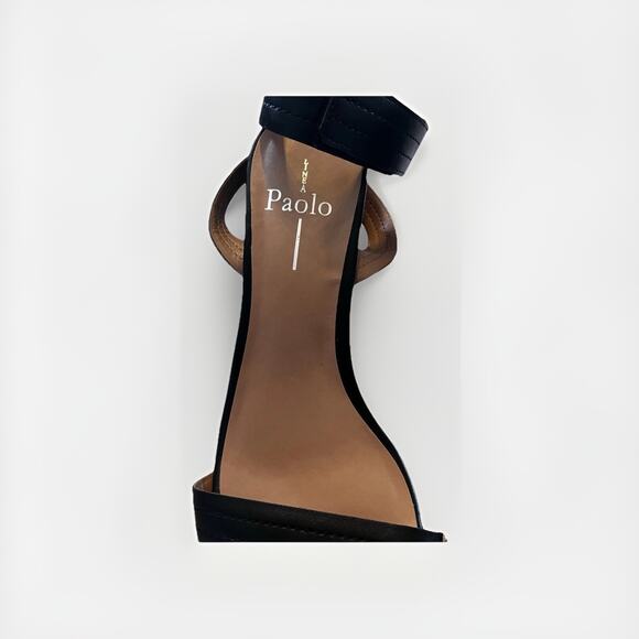 LINEA PAOLO Emmie Heeled Ankle Strap Leather Sandals Block Heels Size 6 Med - Picture 7 of 8